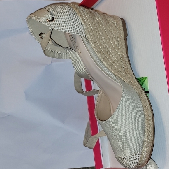 catherine Malandrino Ankle Wrap Spadrile Wedge Sandals - Picture 10 of 14